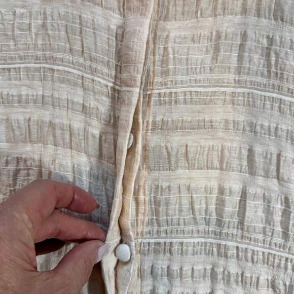 GUESS women's puff long sleeve crinkle Rav top size Large - Picture 7 of 11